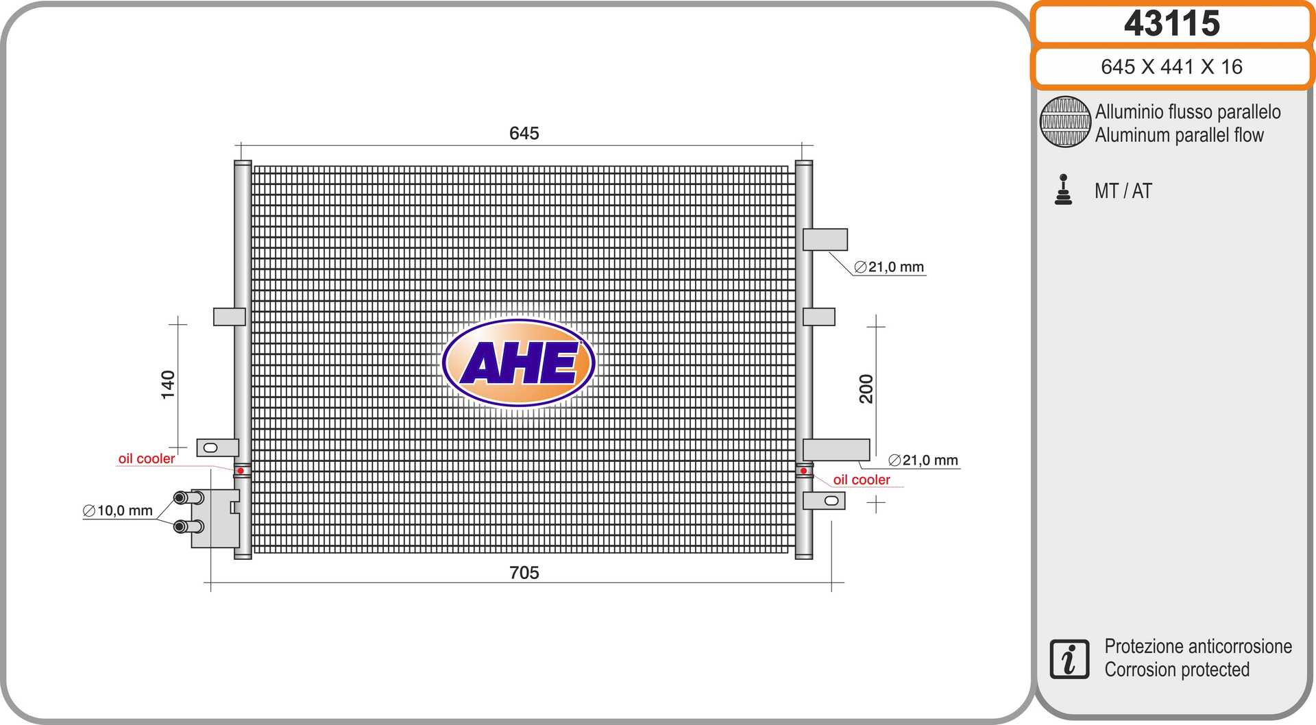 AHE 43115 Condensatore,...