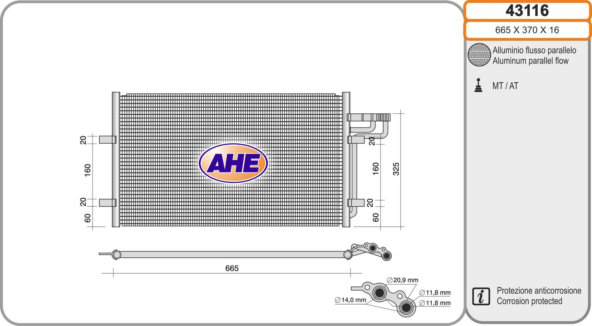 AHE 43116 Condensatore,...