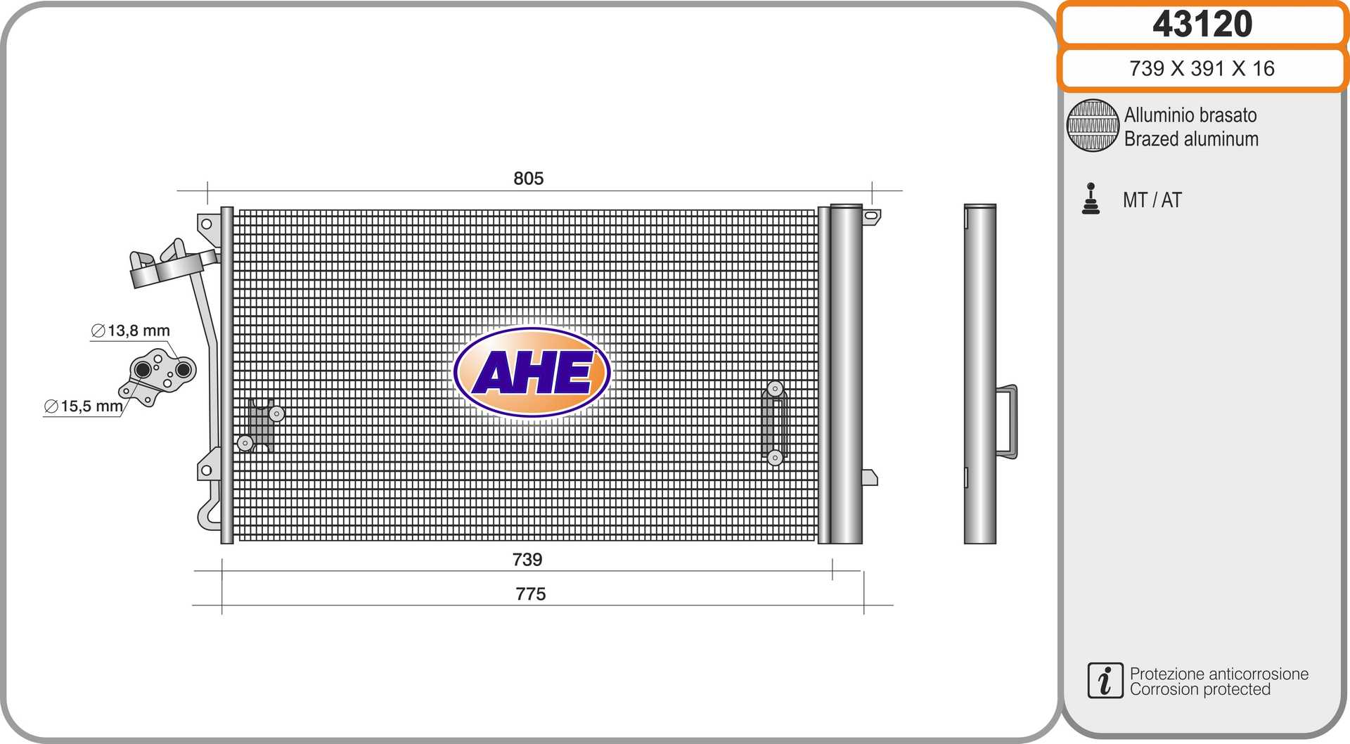 AHE 43120 Condensatore,...