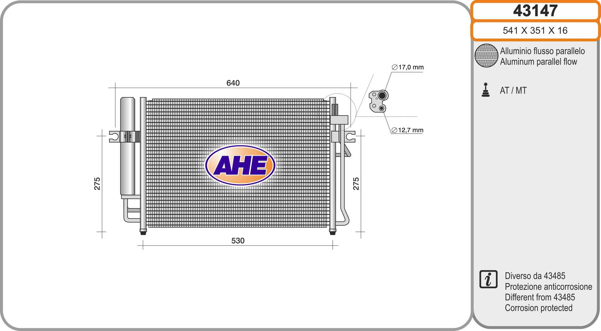 AHE 43147 Condensatore,...