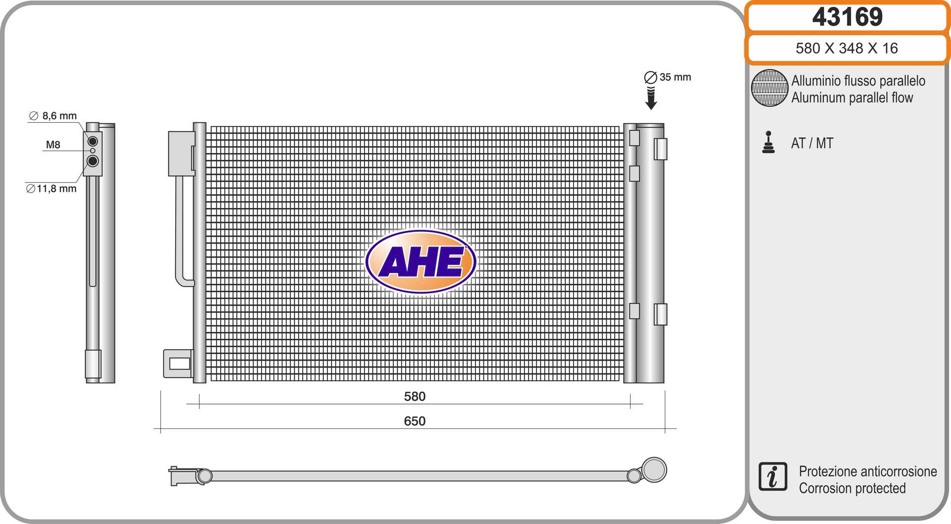 AHE 43169 Condensatore,...