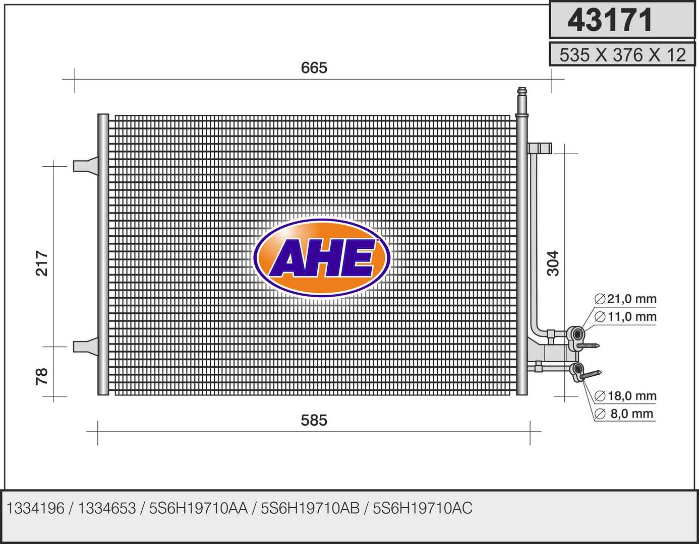 AHE 43171 Condensatore,...