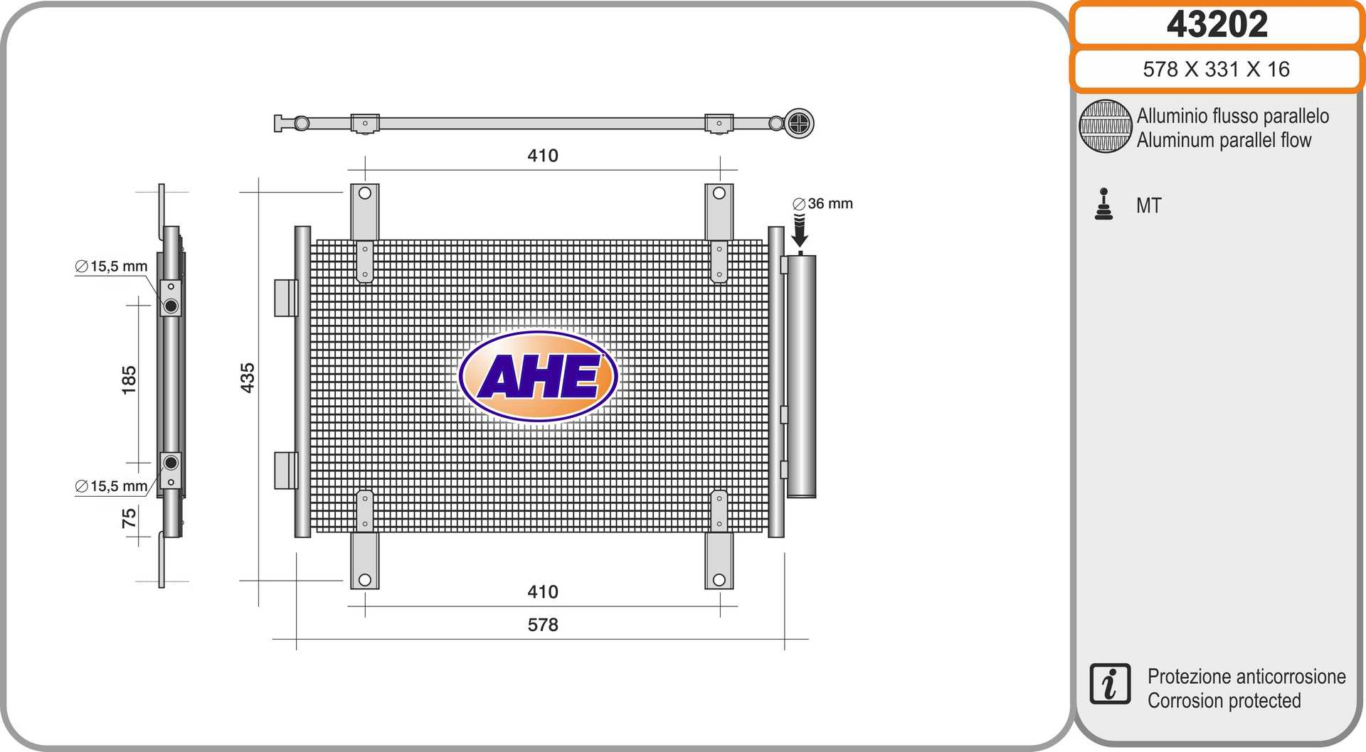 AHE 43202 Condensatore,...
