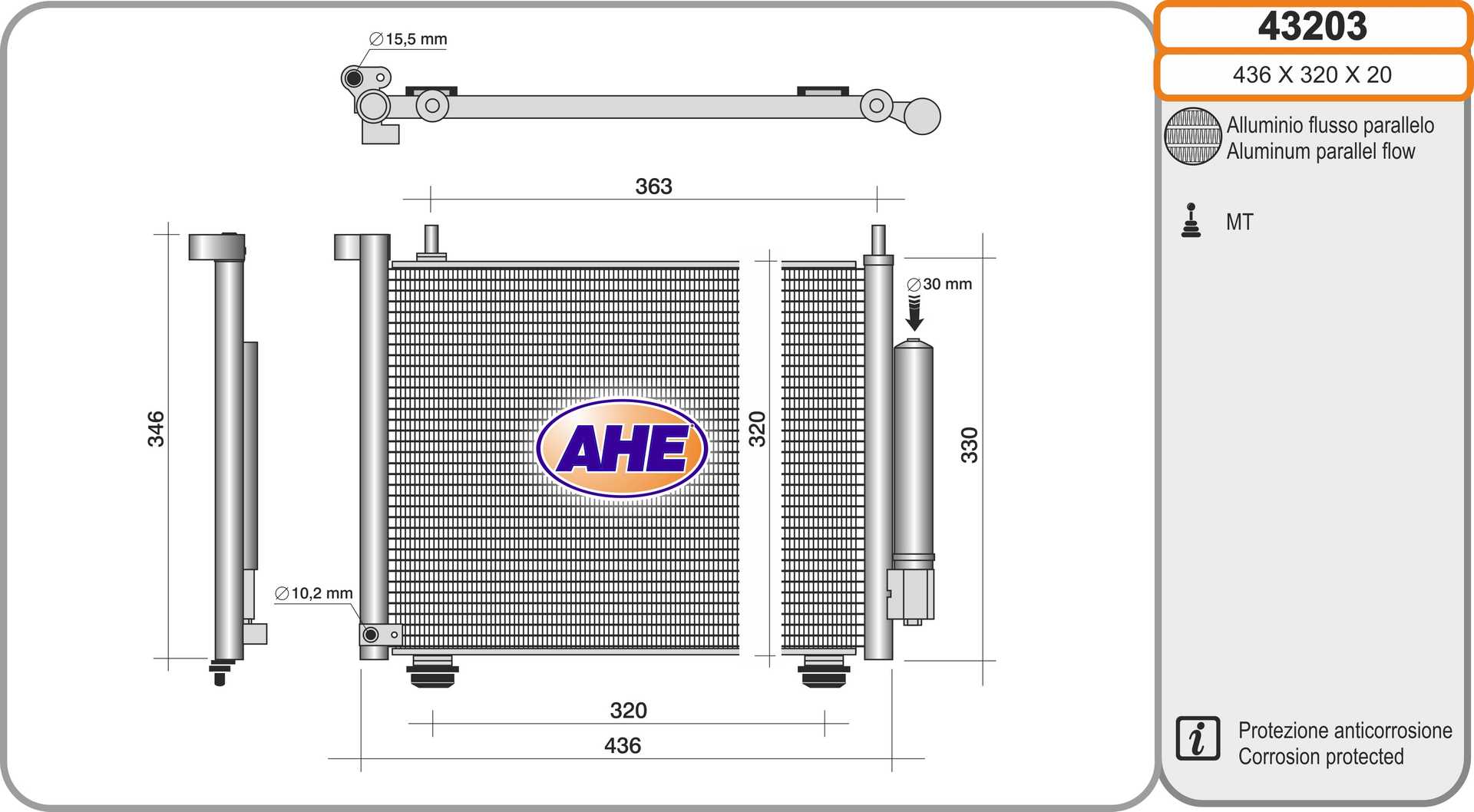 AHE 43203 Condensatore,...
