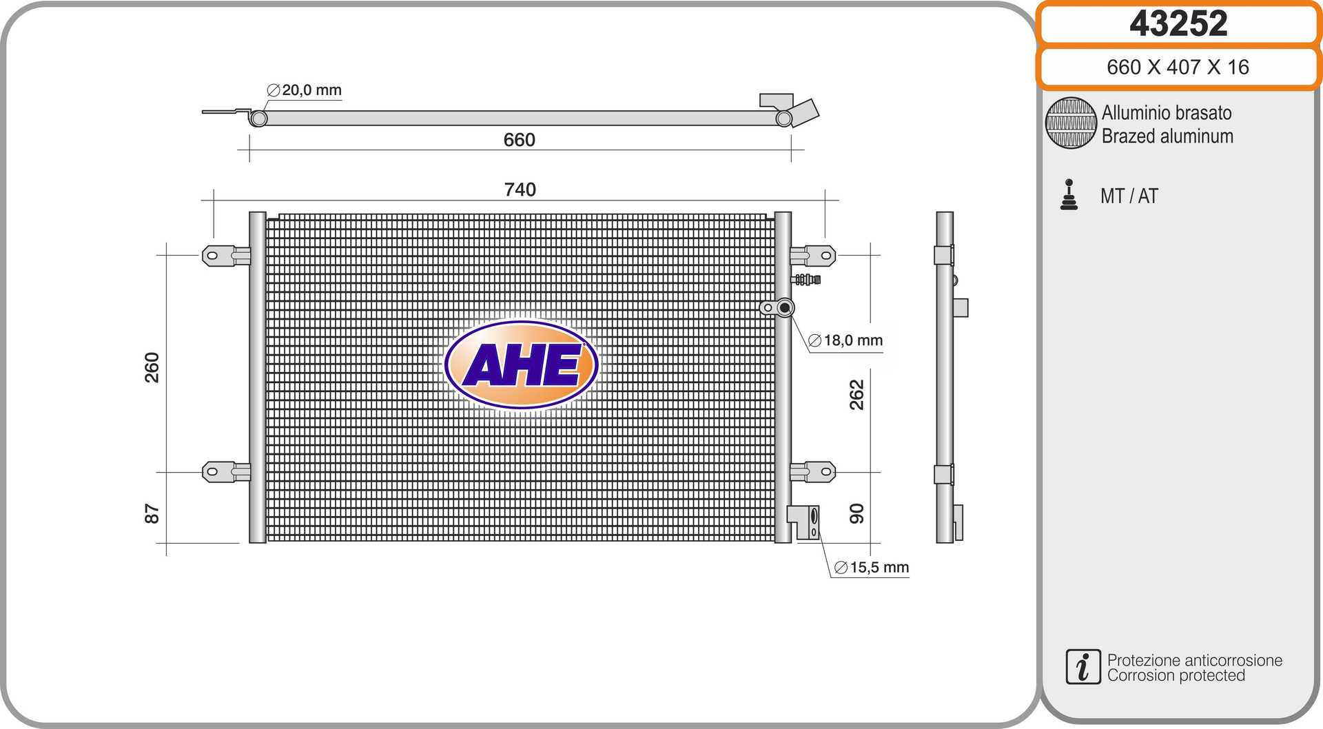 AHE 43252 Condensatore,...