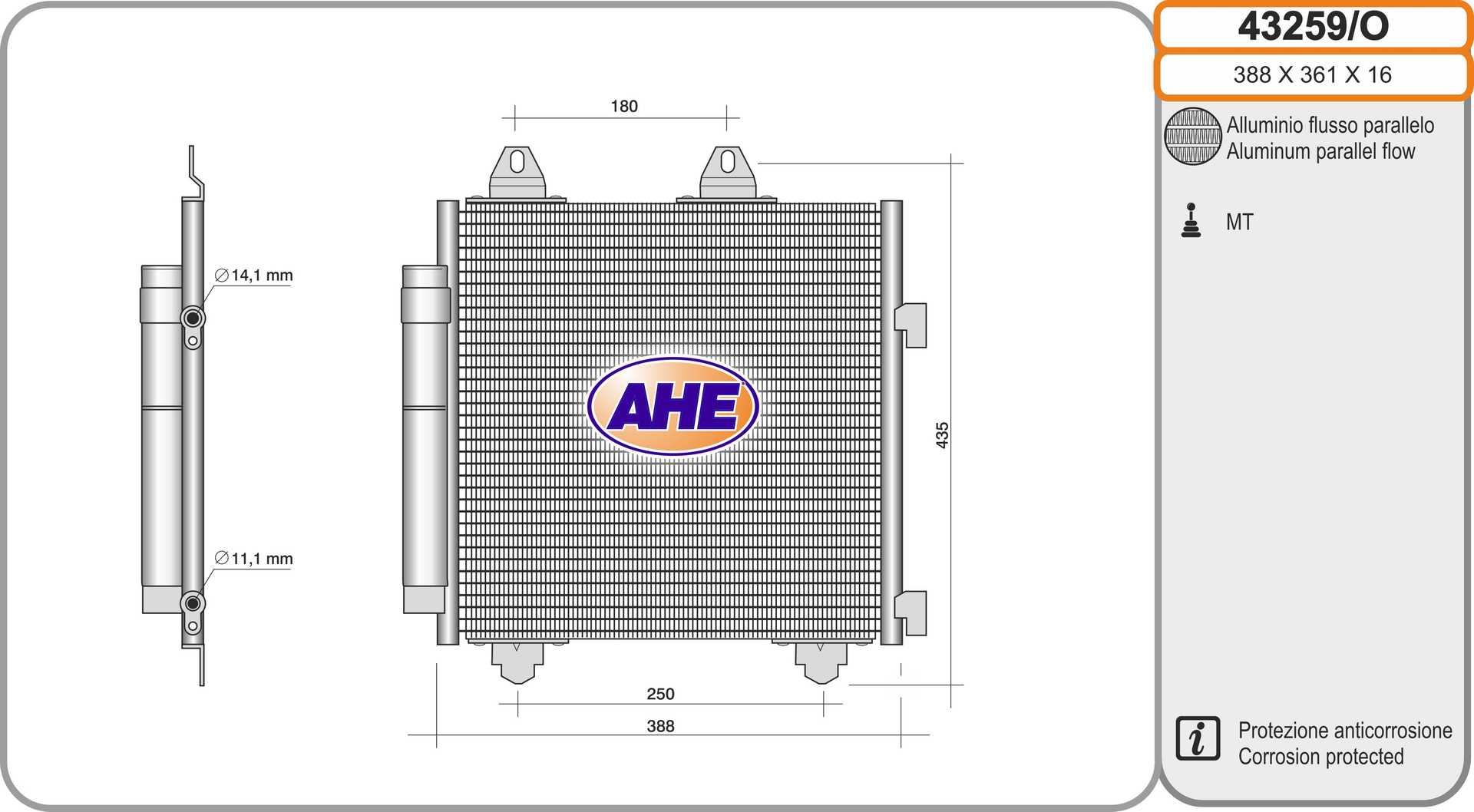 AHE 43259/O Condensatore,...