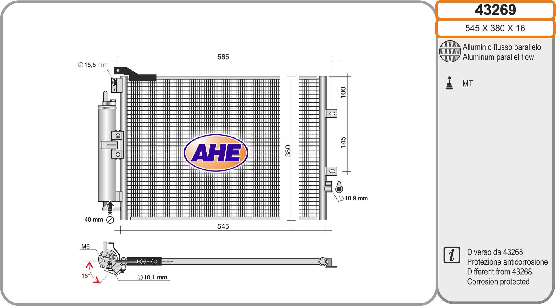 AHE 43269 Condensatore,...