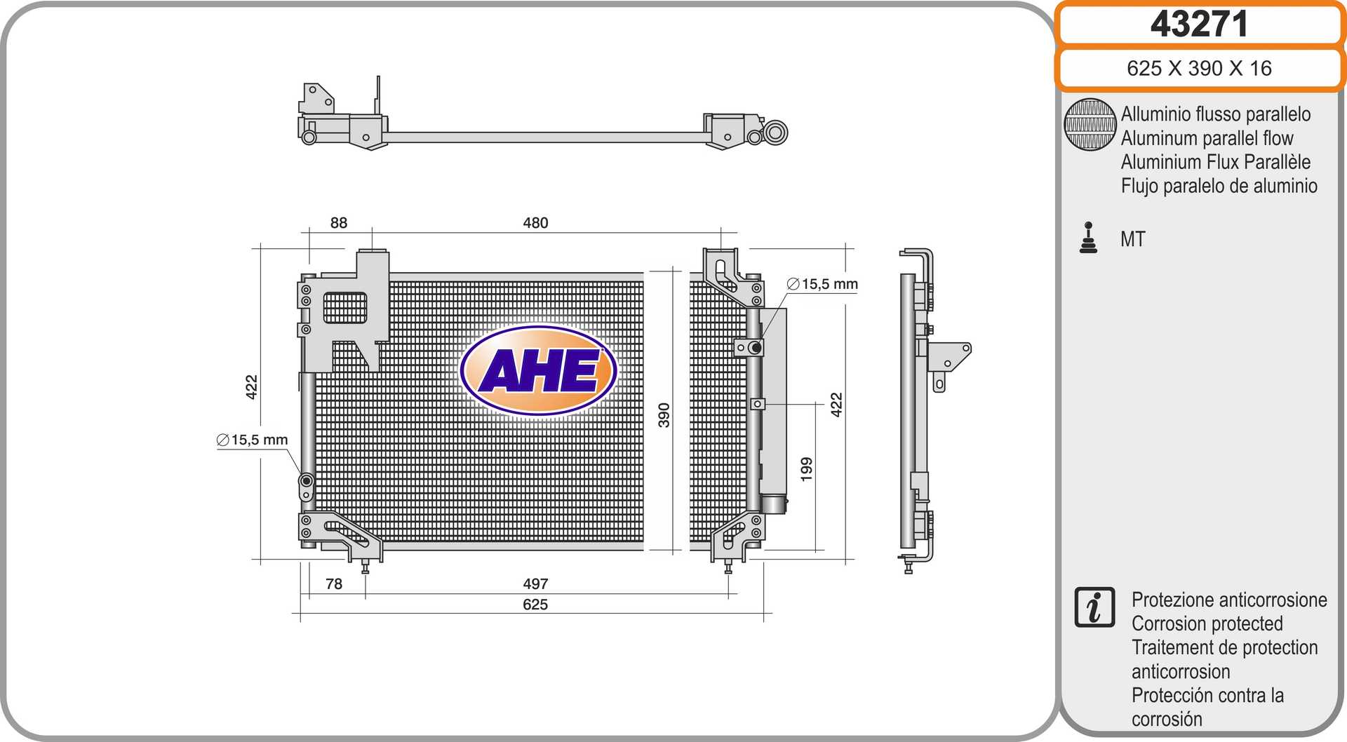 AHE 43271 Condensatore,...