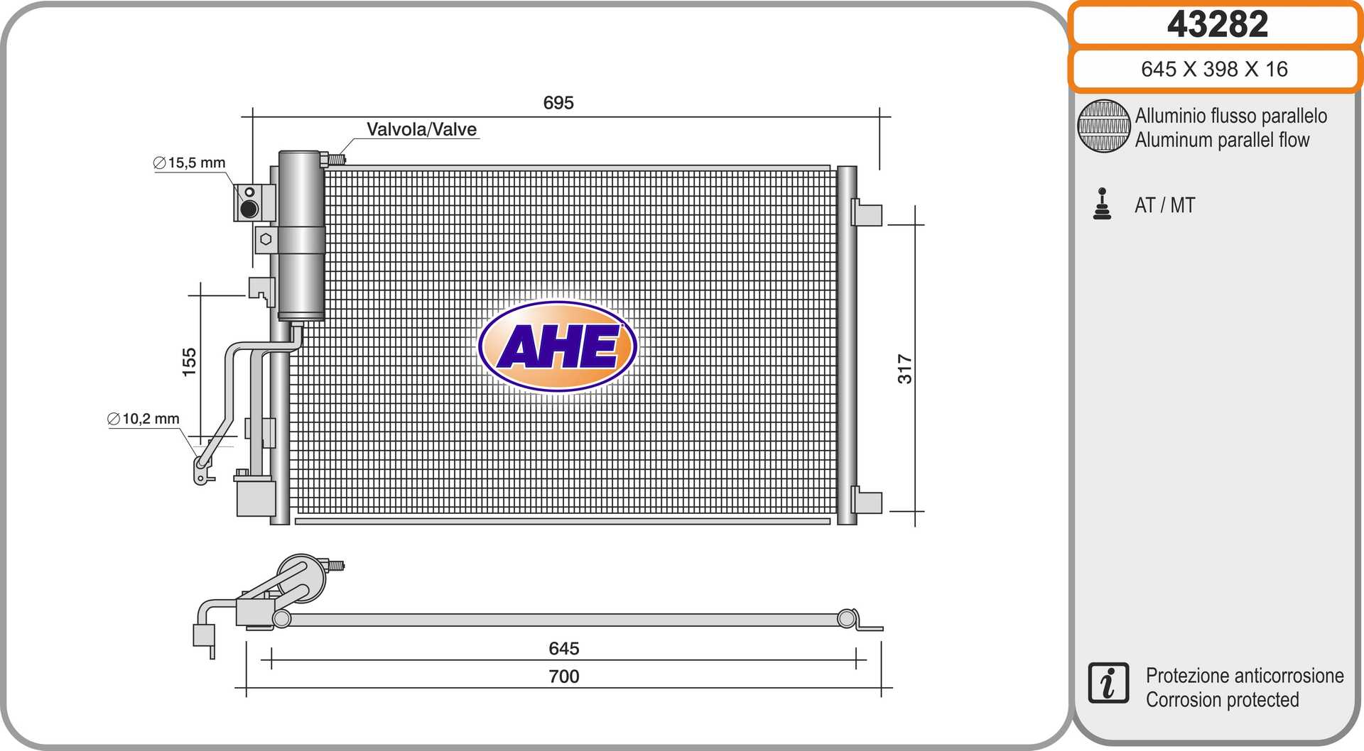AHE 43282 Condensatore,...