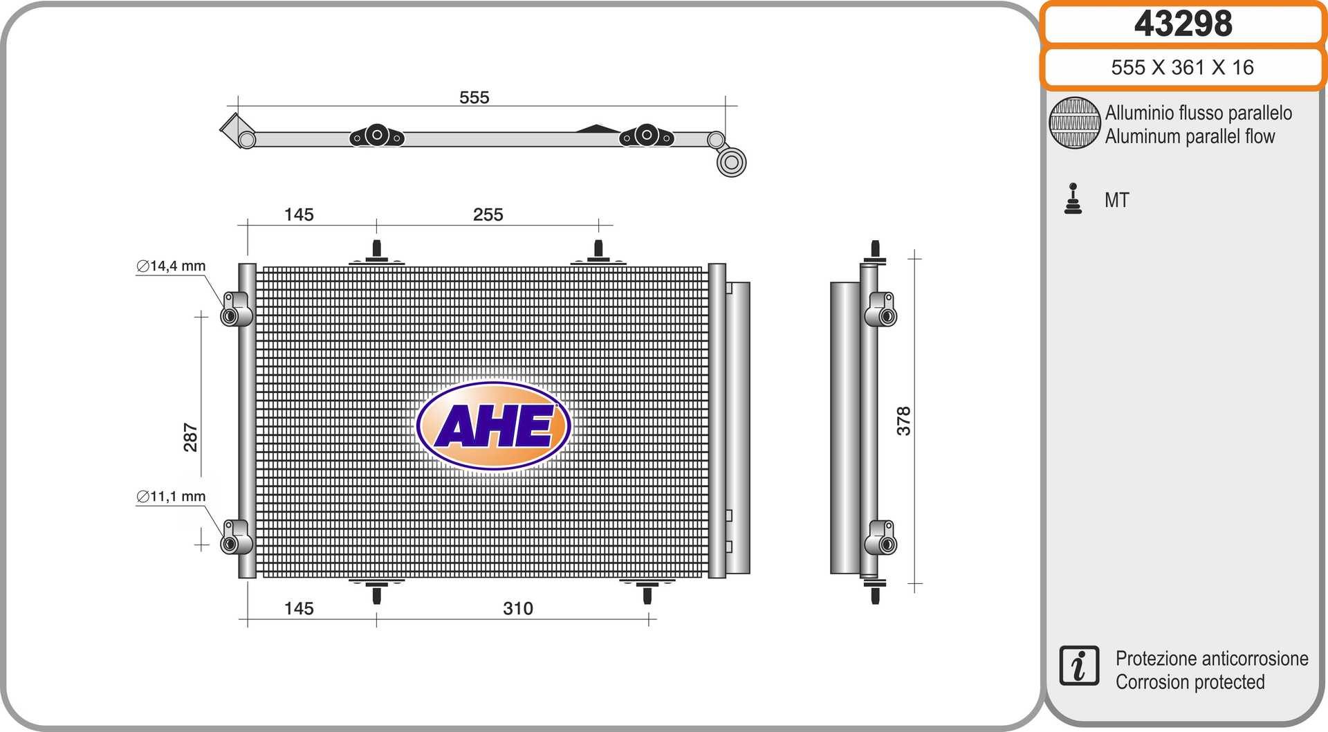 AHE 43298 Condensatore,...