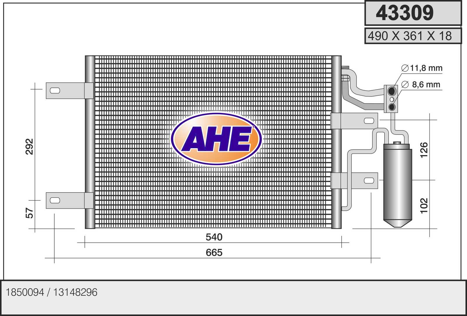 AHE 43309 Condensatore,...