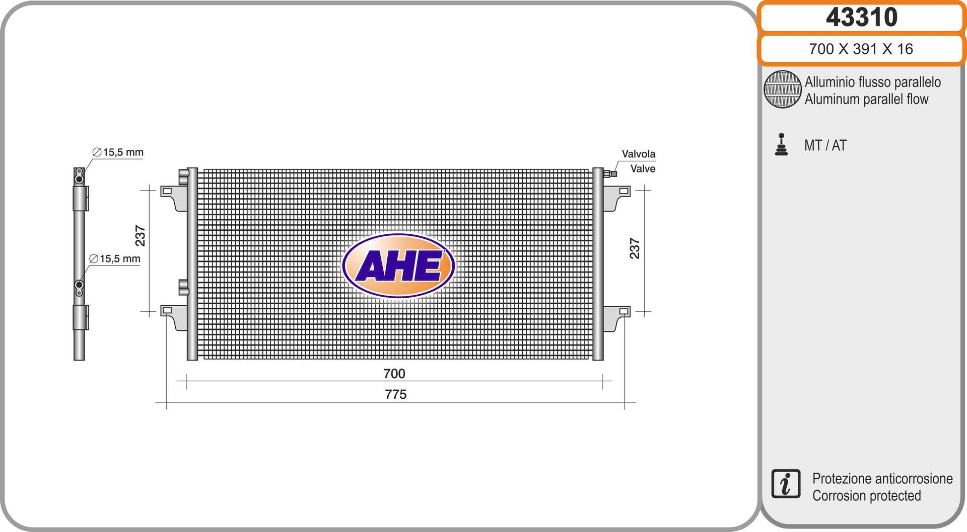 AHE 43310 Condensatore,...