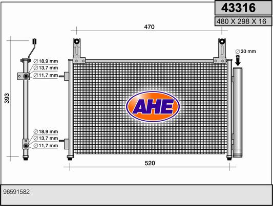 AHE 43316 Condensatore,...