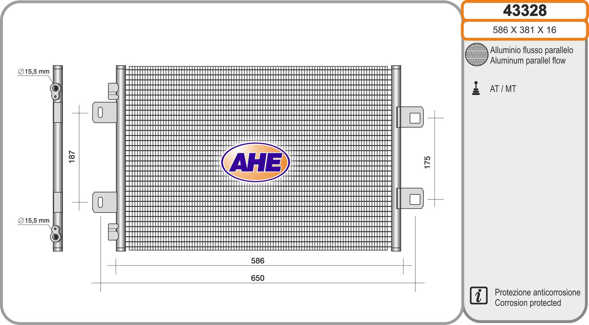 AHE 43328 Condensatore,...