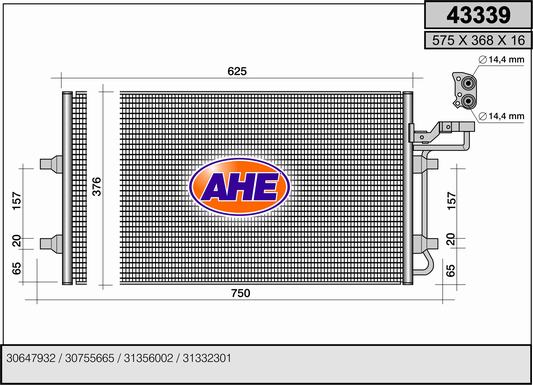 AHE 43339 Condensatore,...