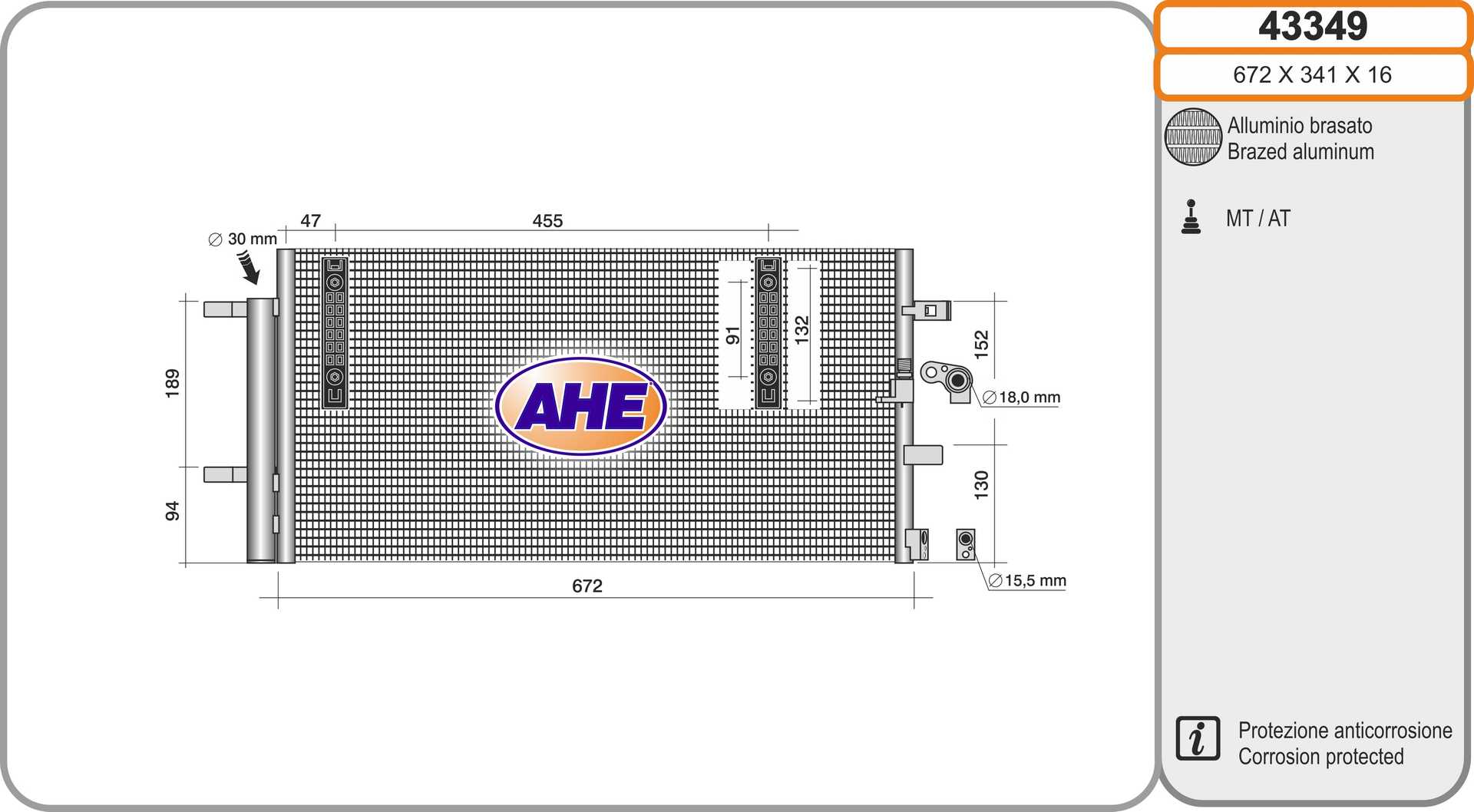 AHE 43349 Condensatore,...