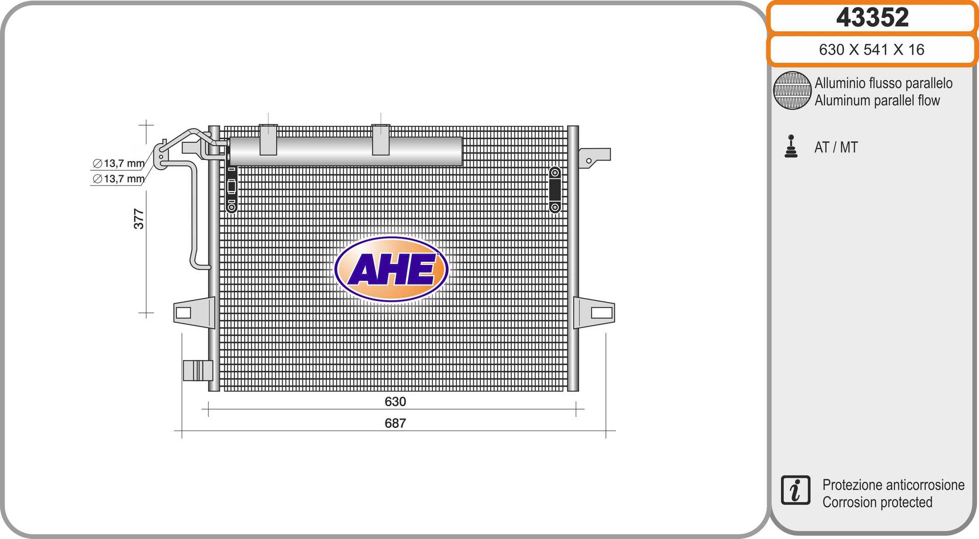 AHE 43352 Condensatore,...