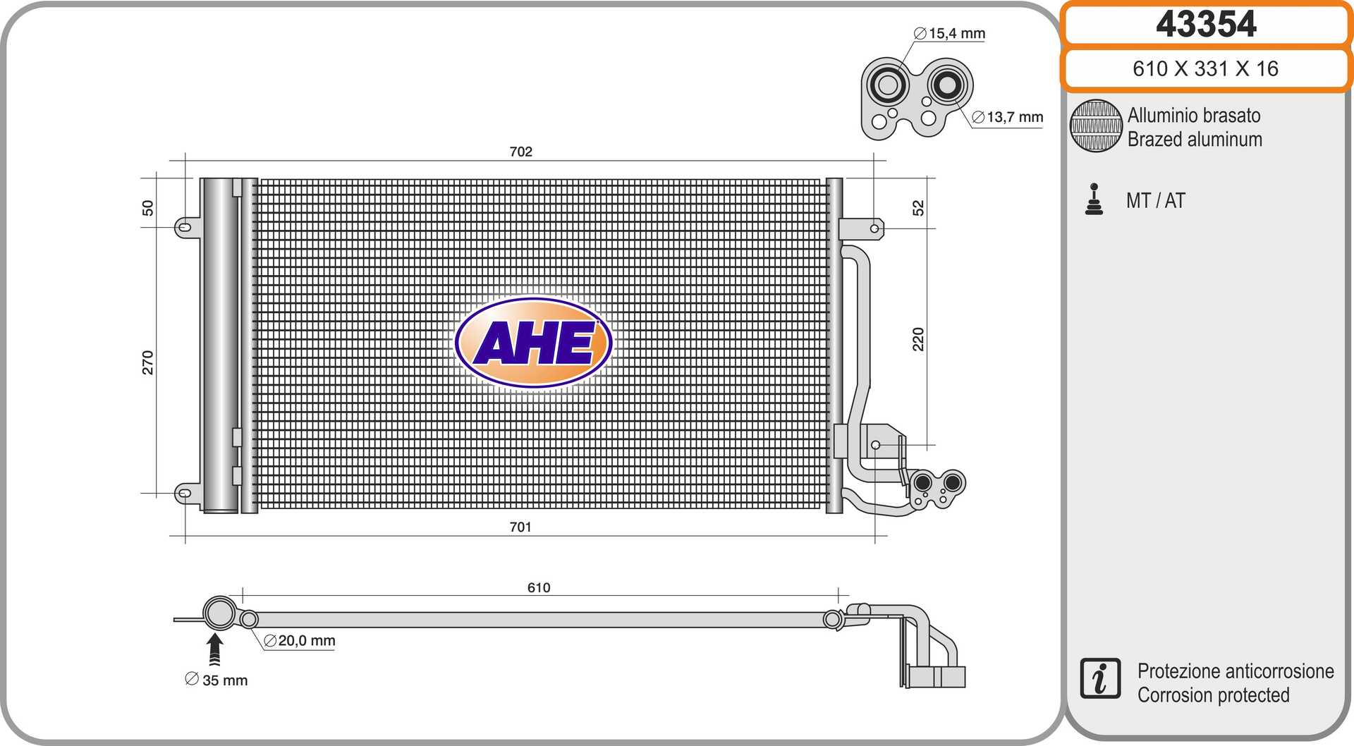 AHE 43354 Condensatore,...