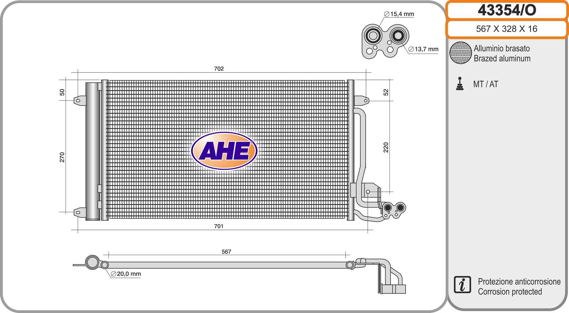 AHE 43354/O Condensatore,...