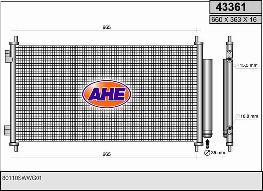 AHE 43361 Condensatore,...