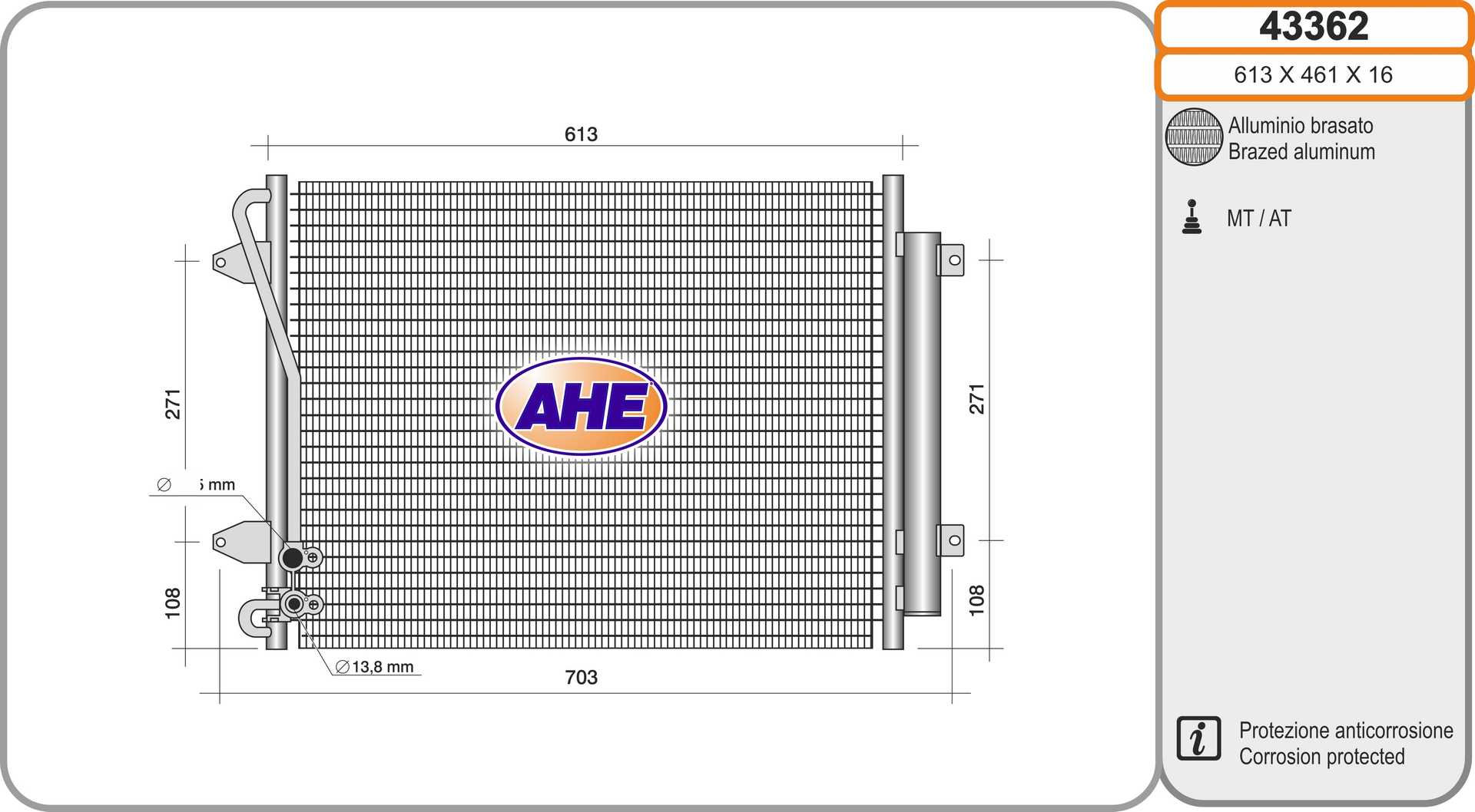AHE 43362 Condensatore,...
