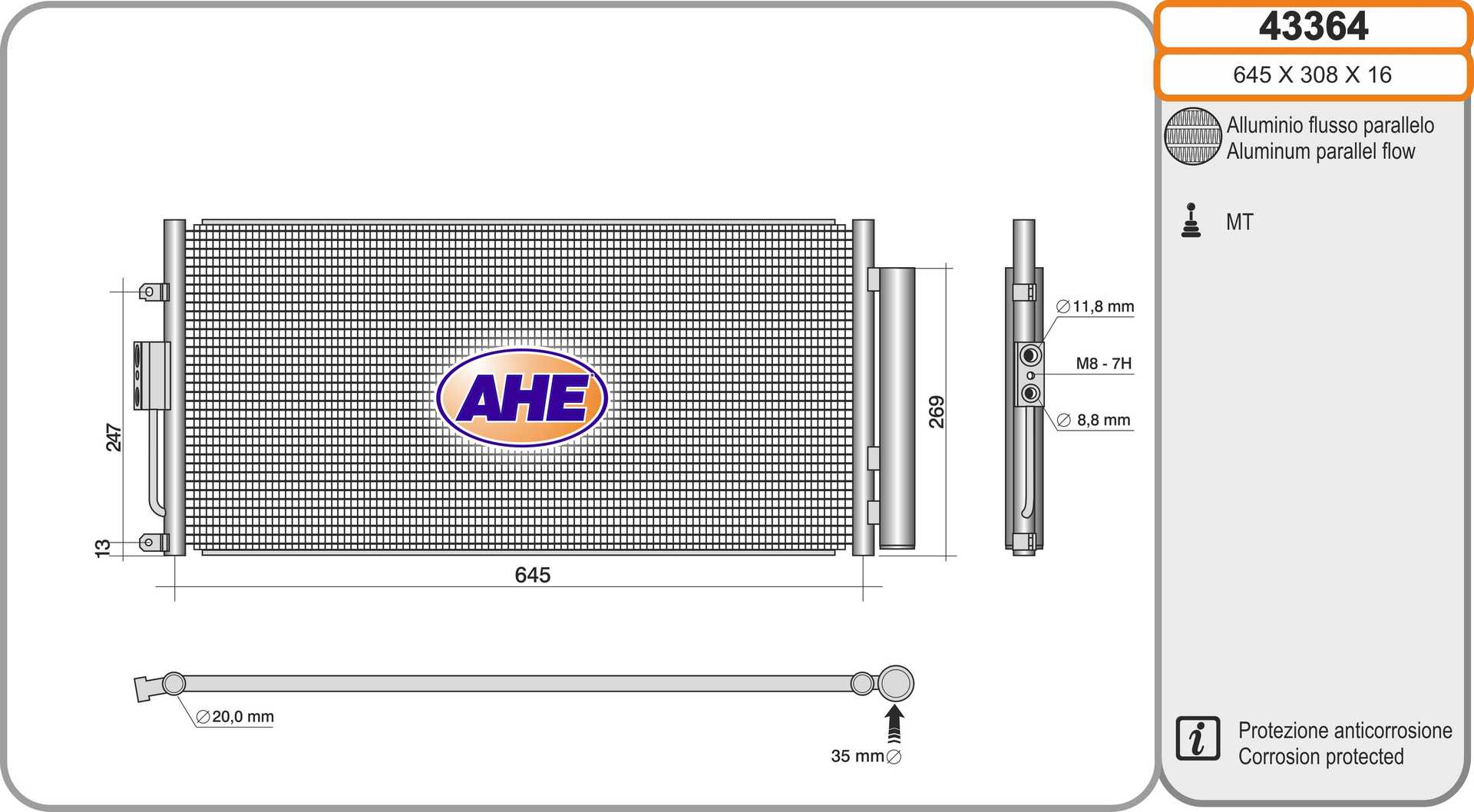 AHE 43364 Condensatore,...