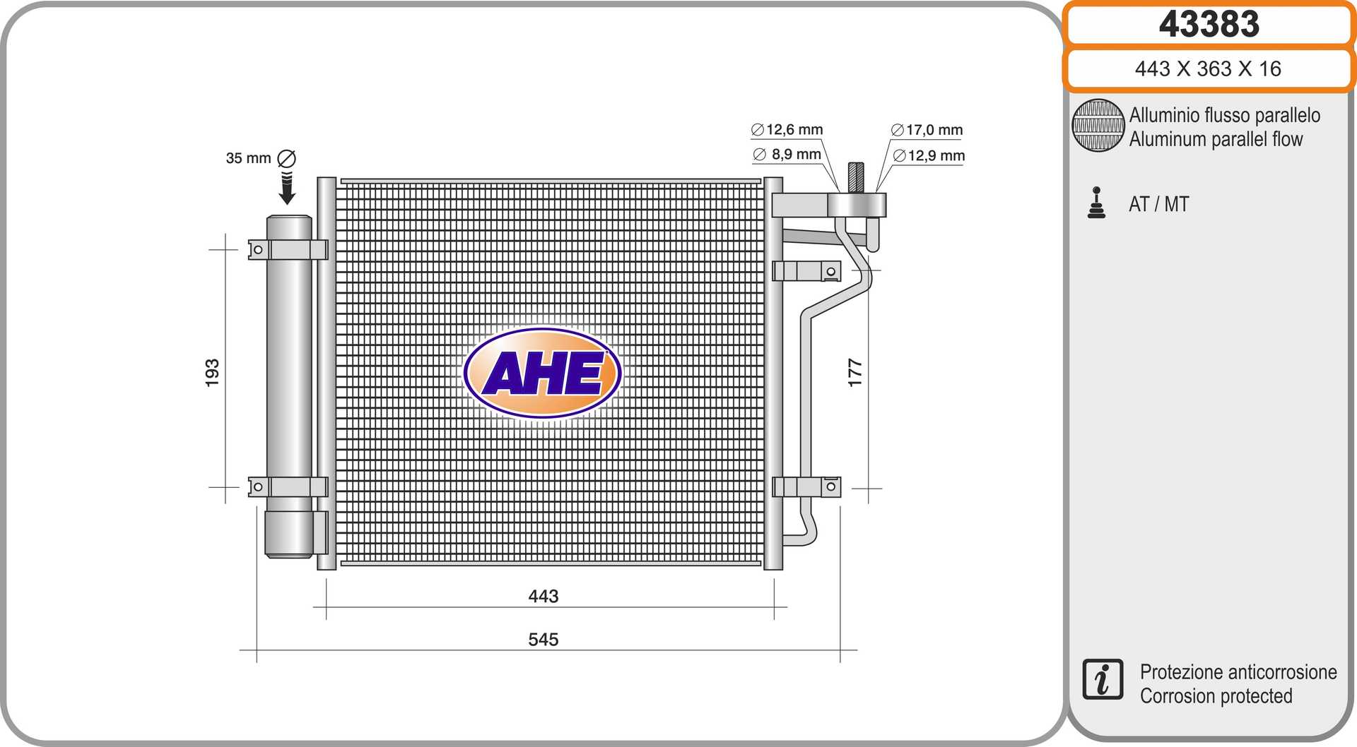 AHE 43383 Condensatore,...