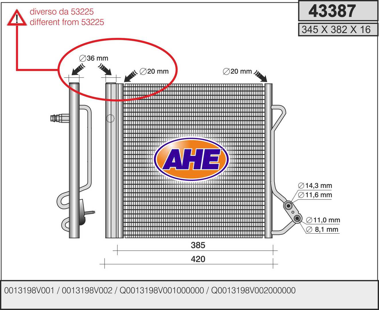 AHE 43387 Condensatore,...