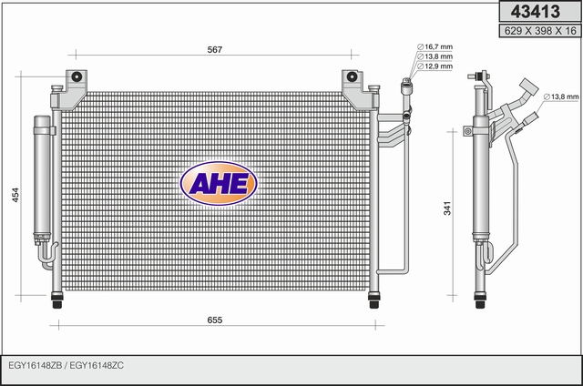 AHE 43413 Condensatore,...