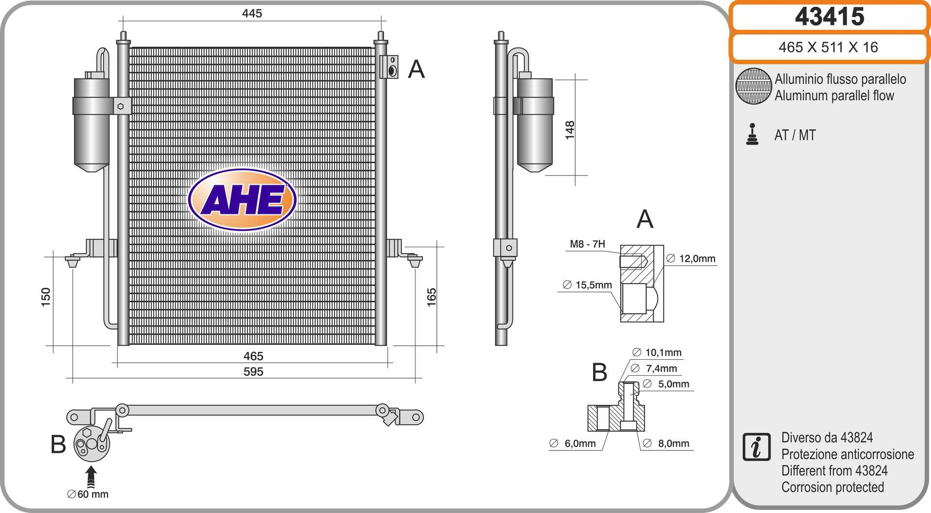 AHE 43415 Condensatore,...
