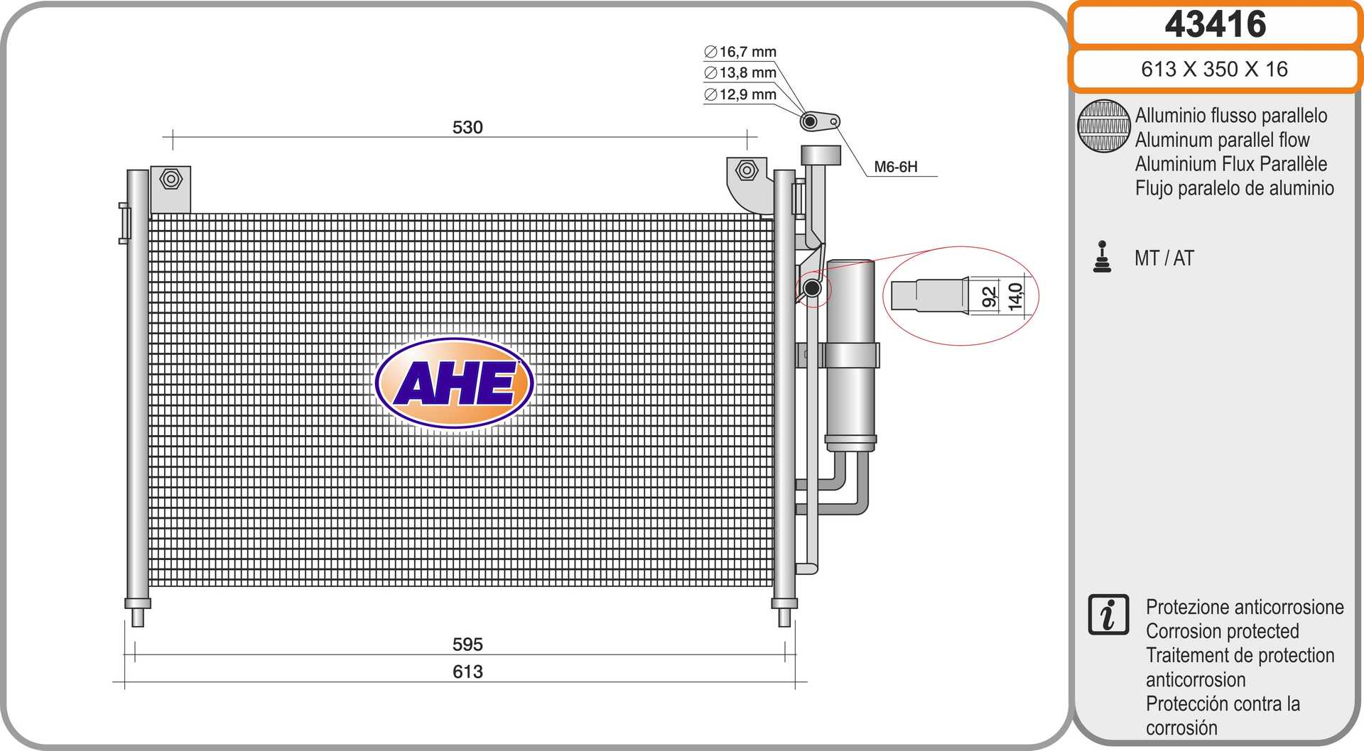 AHE 43416 Condensatore,...