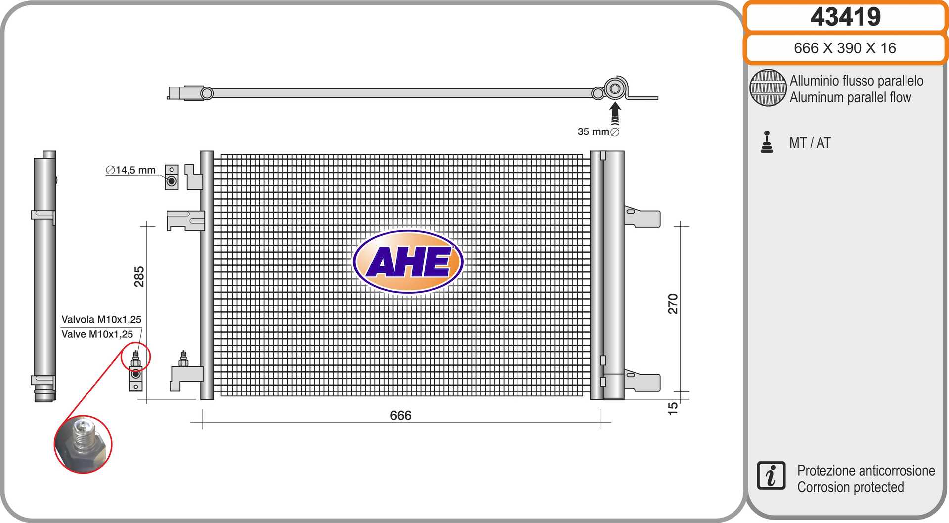 AHE 43419 Condensatore,...