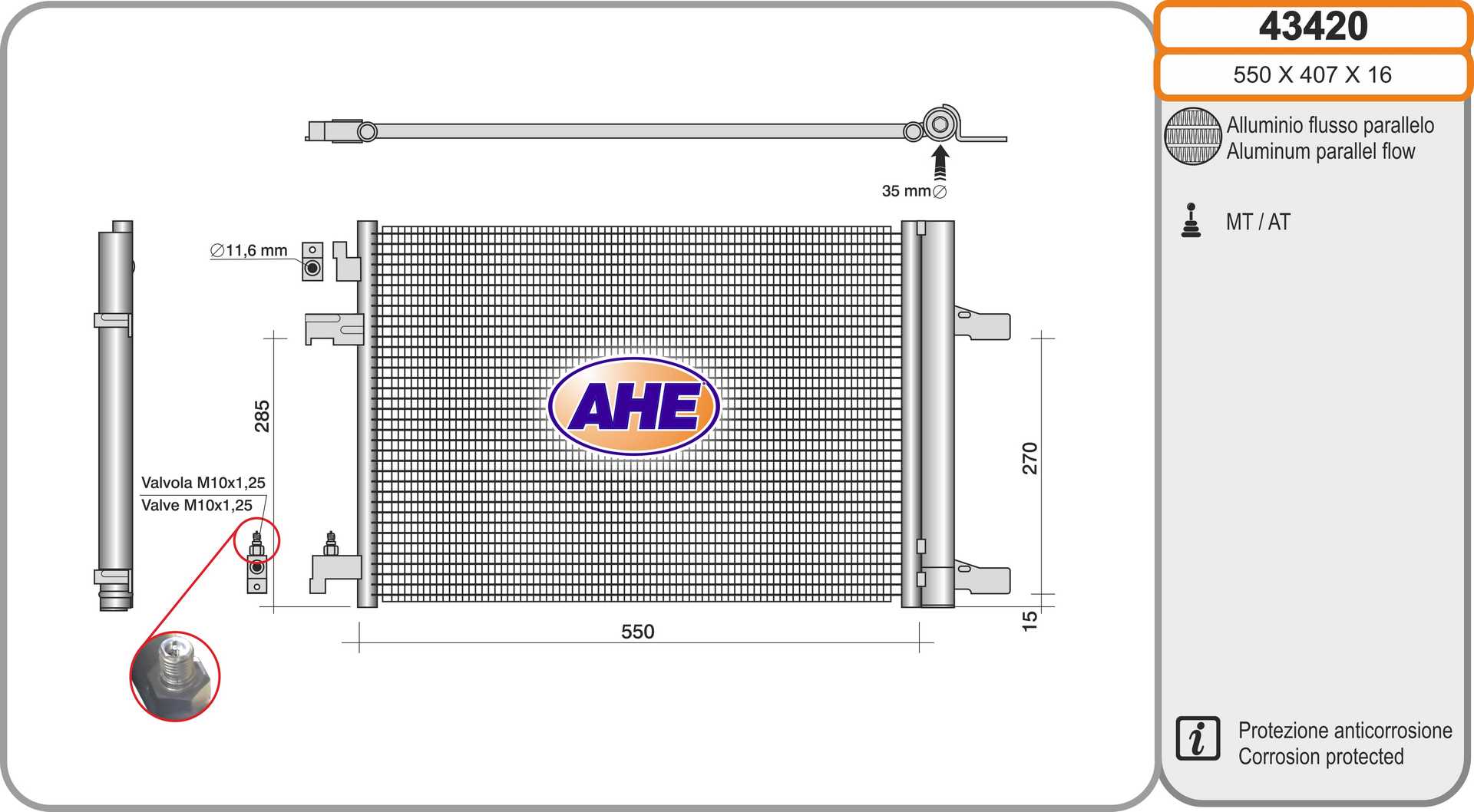 AHE 43420 Condensatore,...