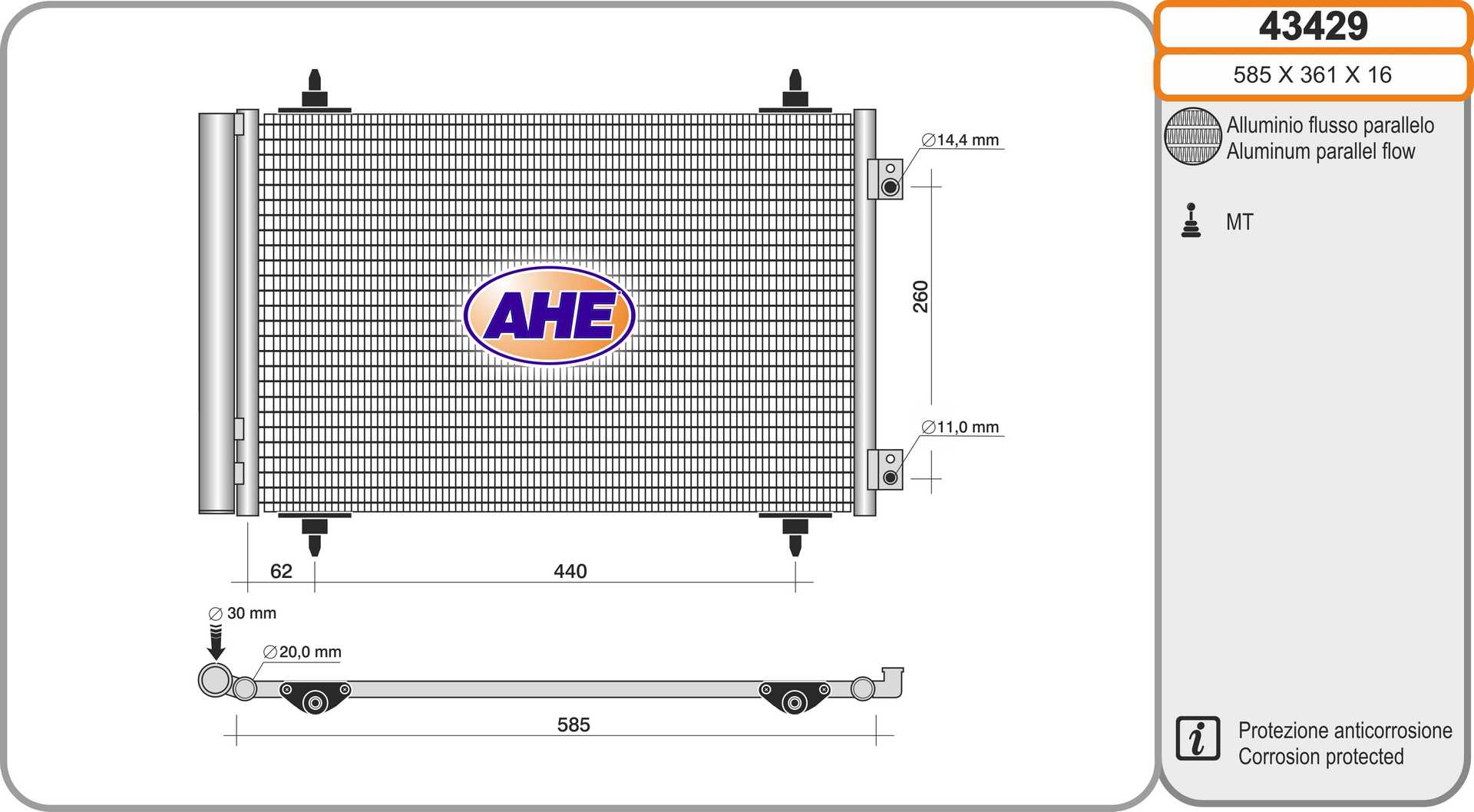 AHE 43429 Condensatore,...