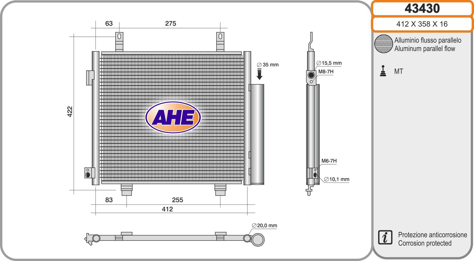 AHE 43430 Condensatore,...