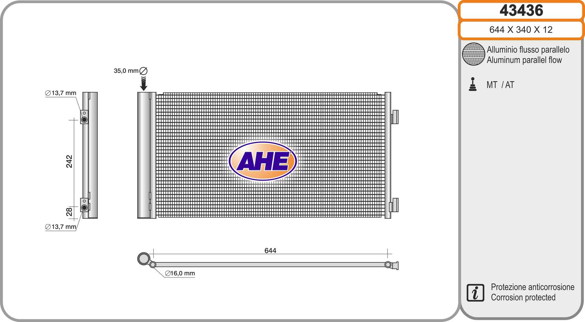 AHE 43436 Condensatore,...