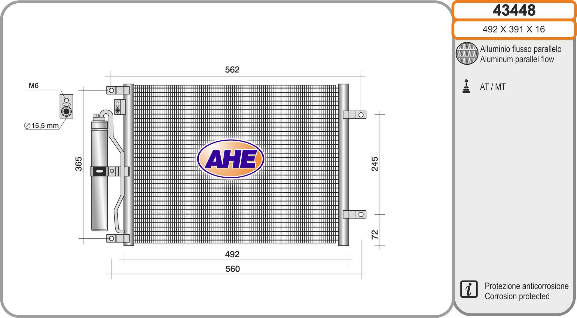AHE 43448 Condensatore,...
