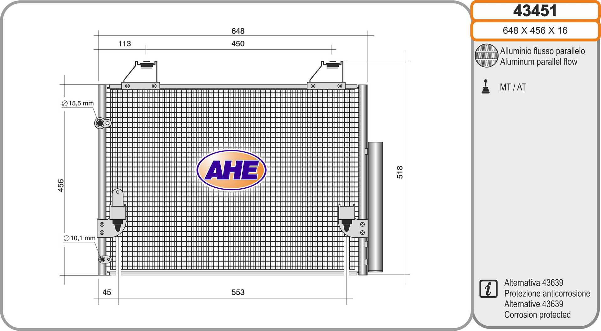 AHE 43451 Condensatore,...