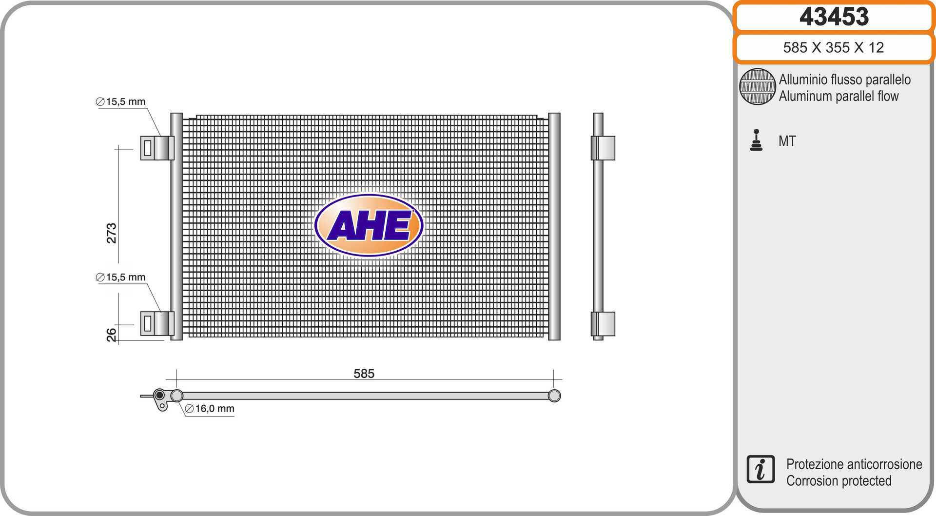 AHE 43453 Condensatore,...