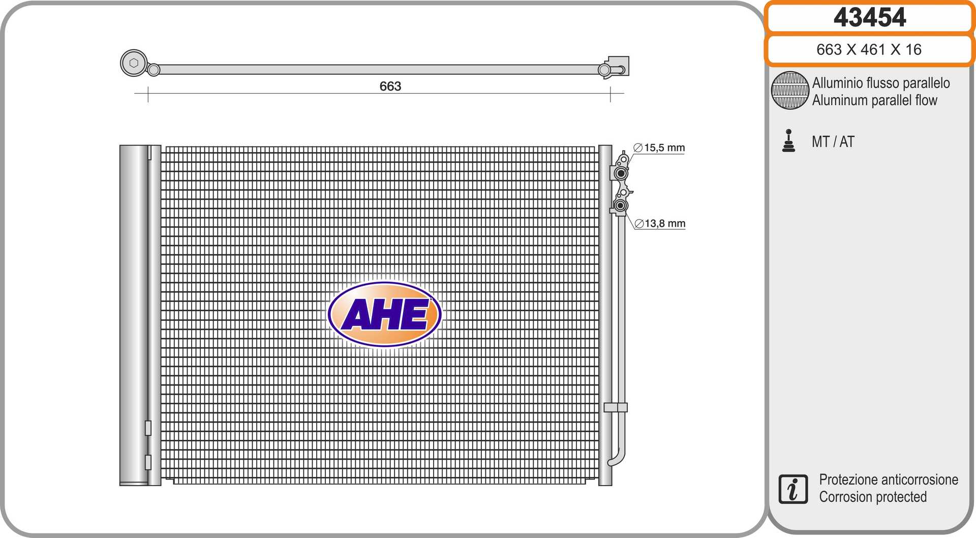 AHE 43454 Condensatore,...