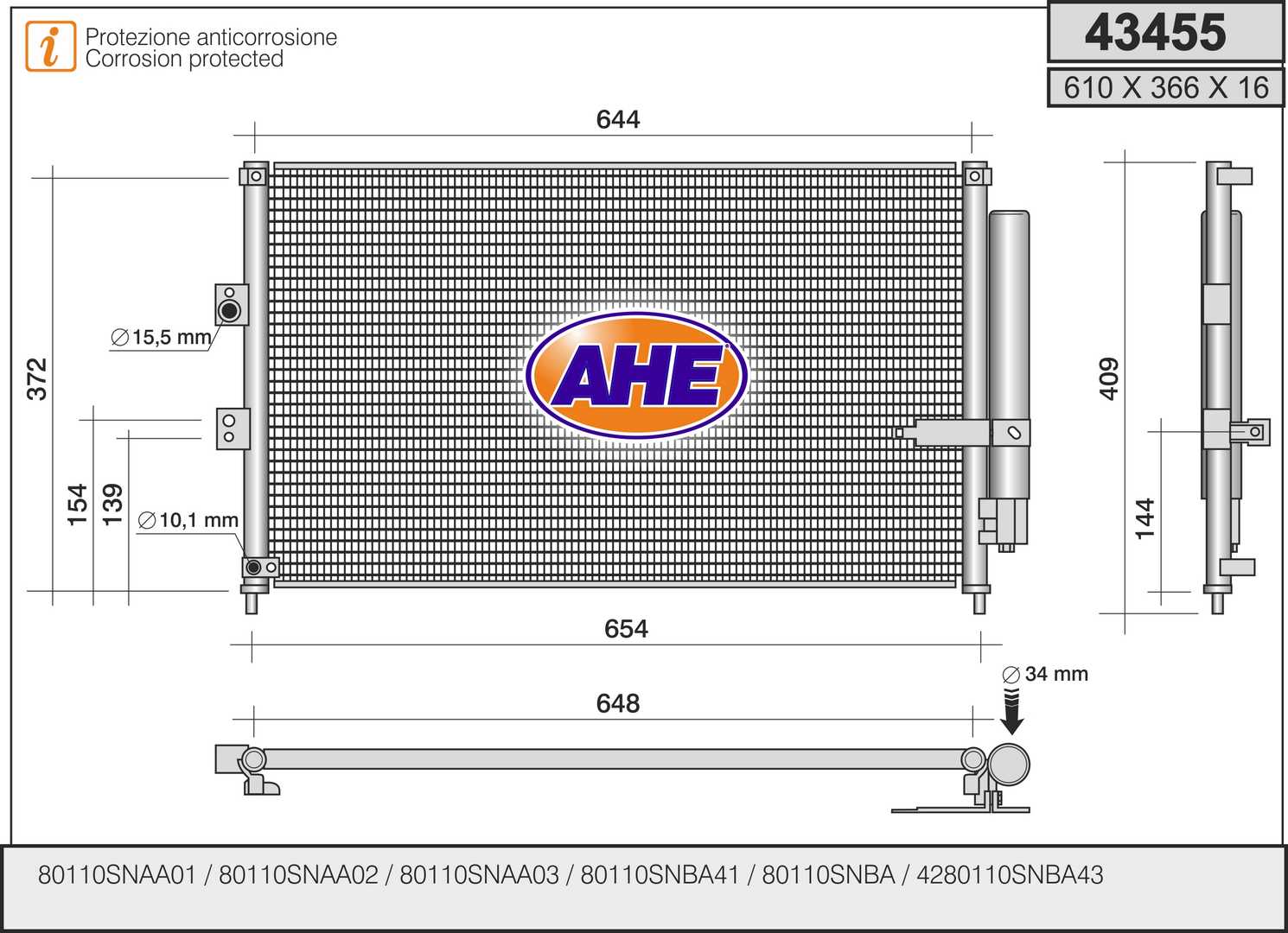 AHE 43455 Condensatore,...