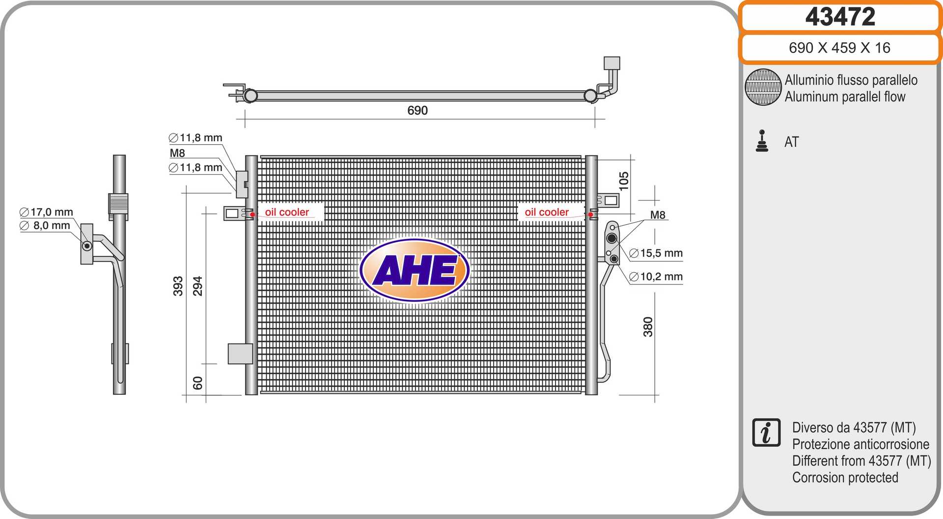 AHE 43472 Condensatore,...