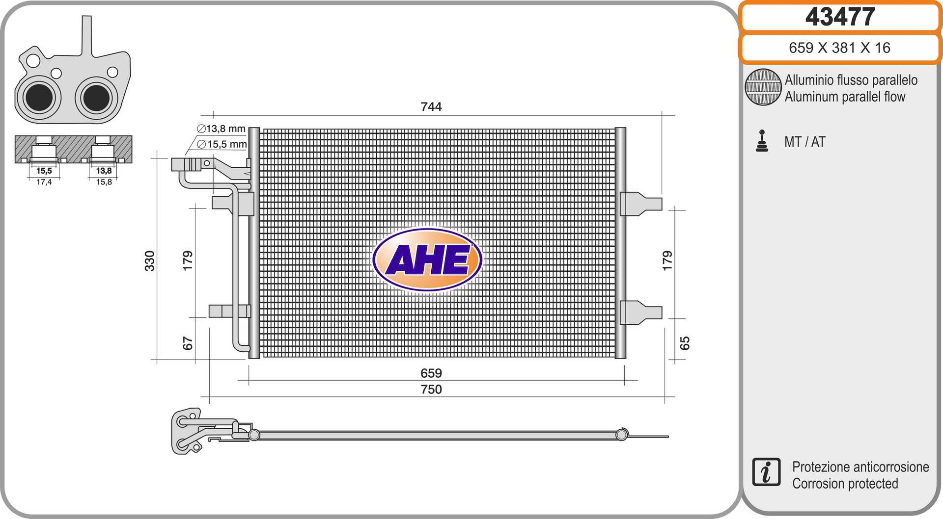 AHE 43477 Condensatore,...