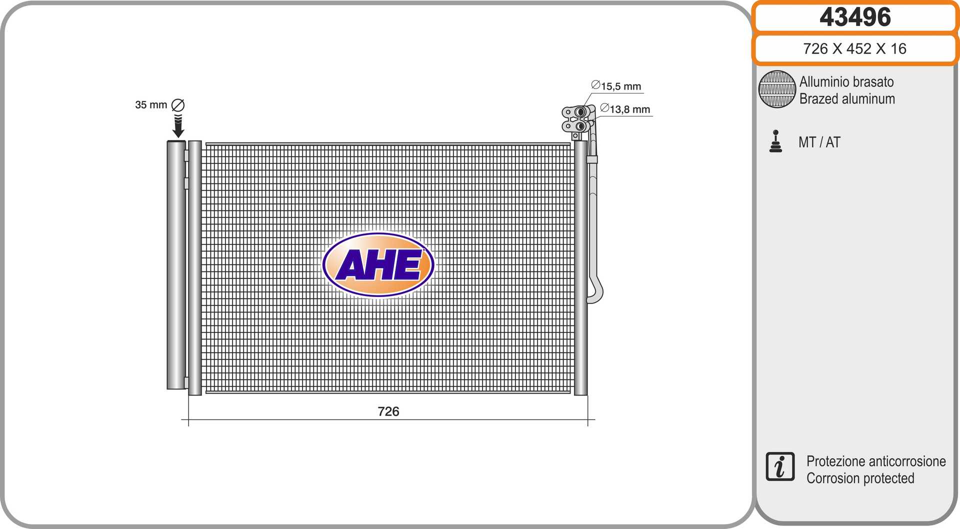 AHE 43496 Condensatore,...