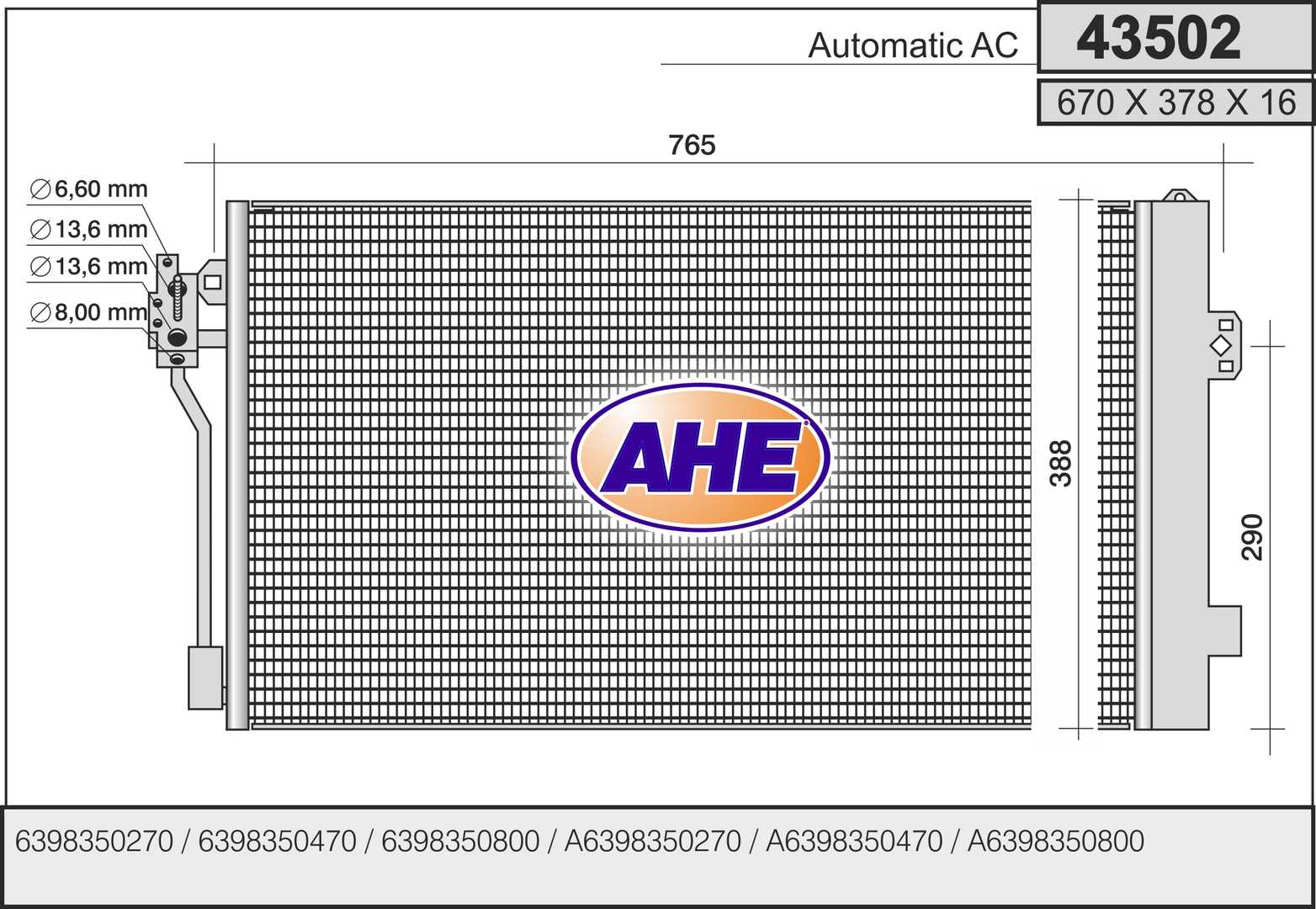 AHE 43502 Condensatore,...