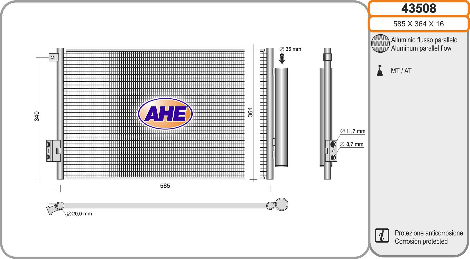 AHE 43508 Condensatore,...