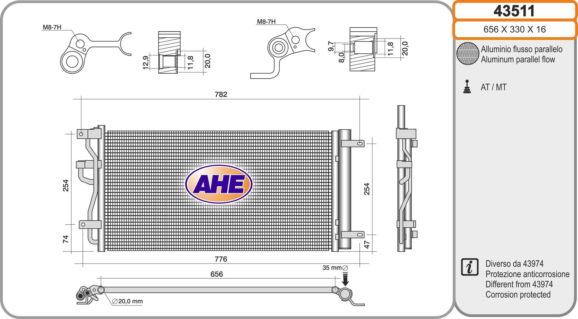AHE 43511 Condensatore,...