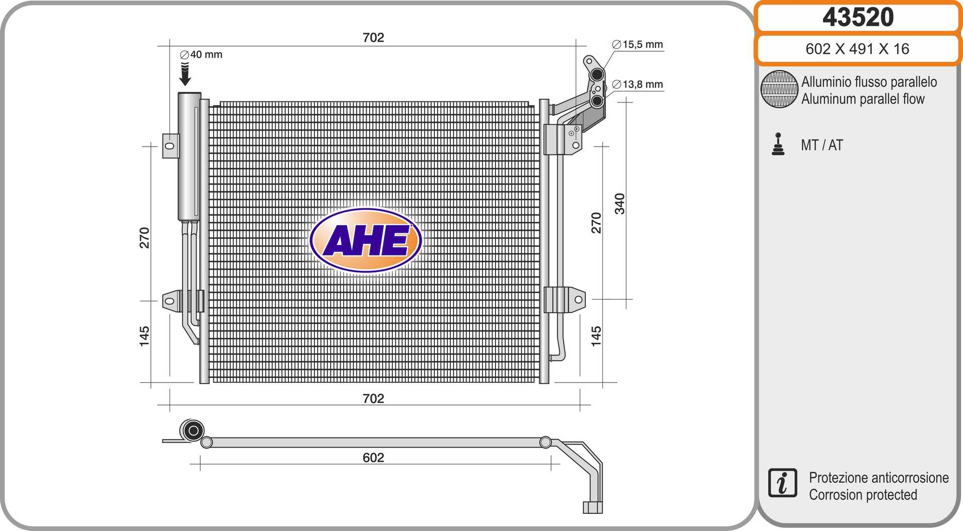 AHE 43520 Condensatore,...