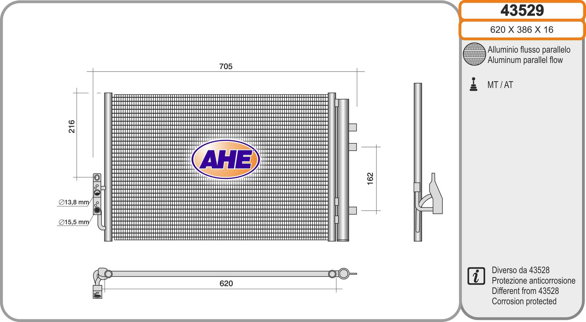 AHE 43529 Condensatore,...