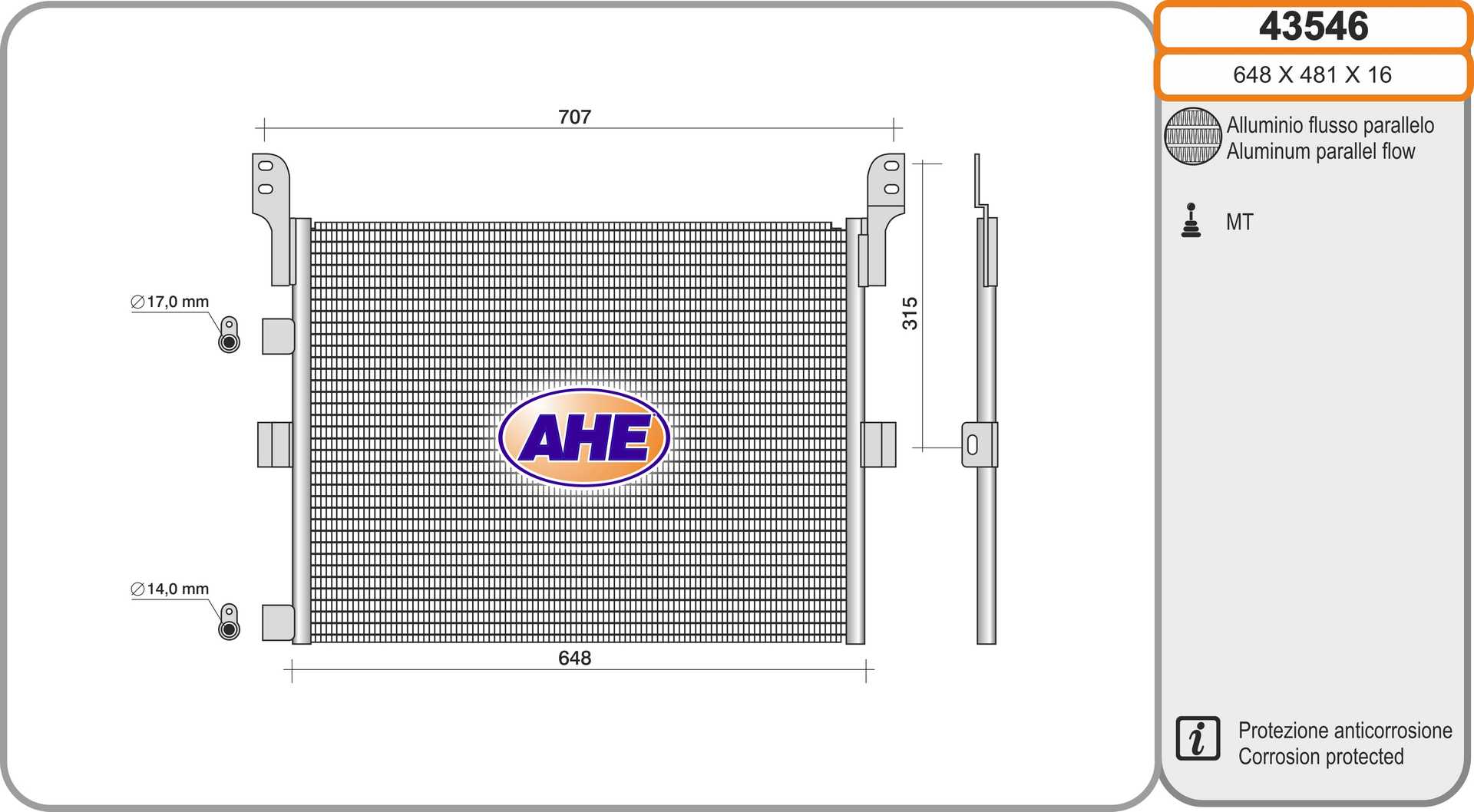 AHE 43546 Condensatore,...